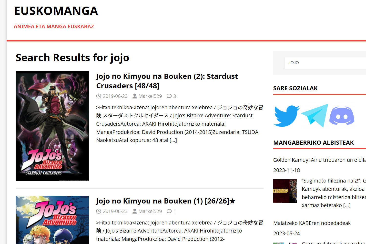 Orrialde zaharren artean bilatu